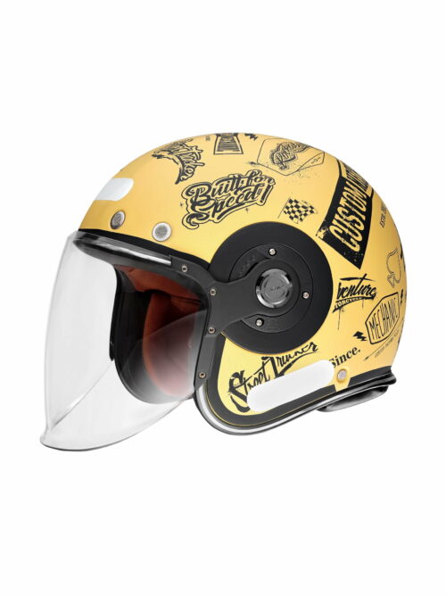 Capacete Aberto SMK Retro Jet Tracker Amarelo MA622