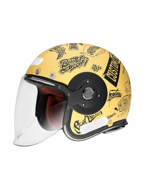 Capacete Aberto SMK Retro Jet Tracker Amarelo MA622