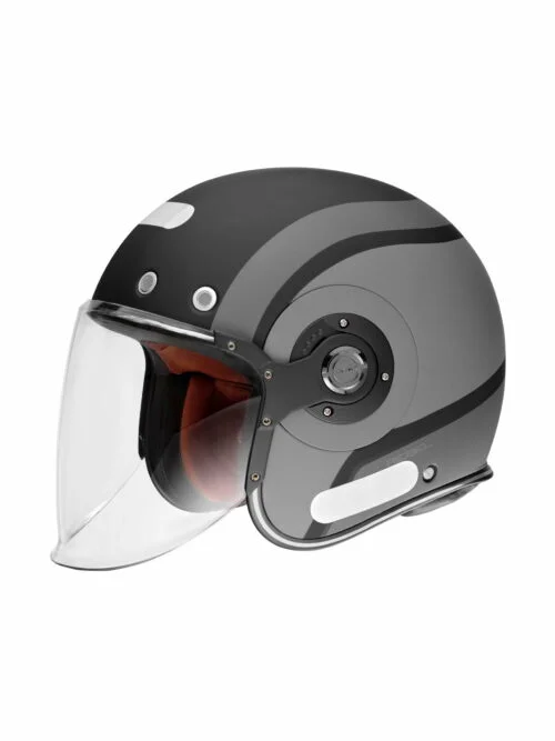 Capacete Aberto SMK Retro Jet Rebel Preto Fosco MA266