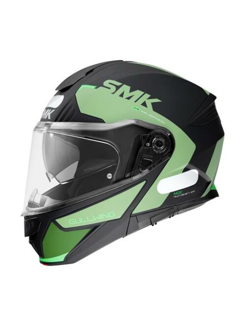 Capacete Escamoteável SKM Gullwing Kresto Preto e Verde MA288