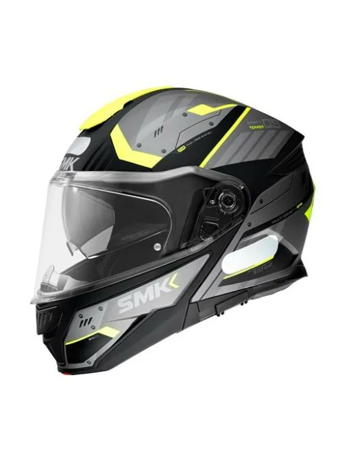 Capacete Escamoteável SMK Gullwing Tekker Cinza e Amarelo MA264