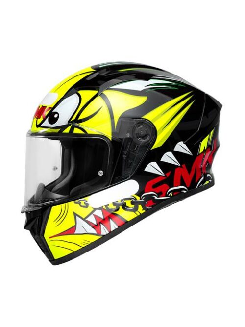 Capacete Fechado SMK Stellar Monster Amarelo, Preto e Vermelho GL243
