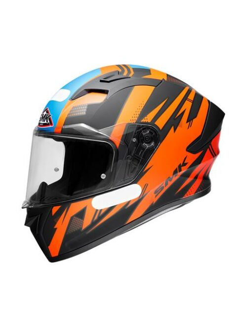 Capacete Fechado SMK Stellar Trek Preto, Laranja, Azul MA275