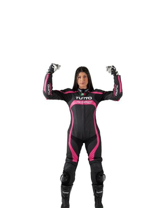 Macacão Tutto Racing Lady 1 Peça Preto/Rosa