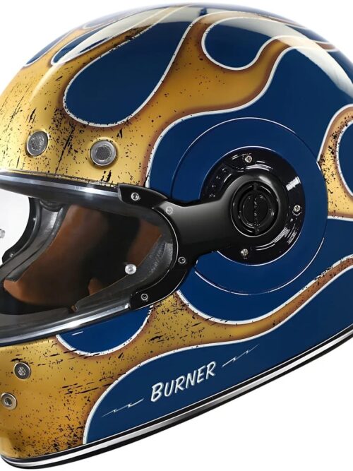 Capacete SMK Fire Blue/Golden GL577